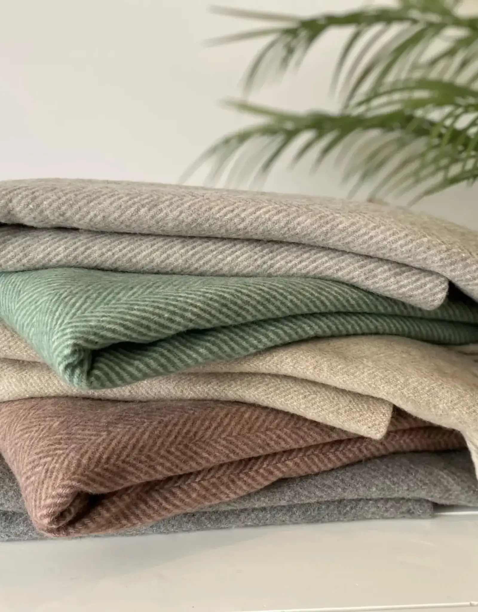 British & Irish Imports Herringbone Wool Blanket