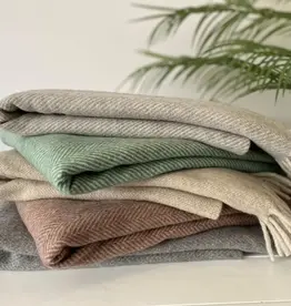 British & Irish Imports Herringbone Wool Blanket