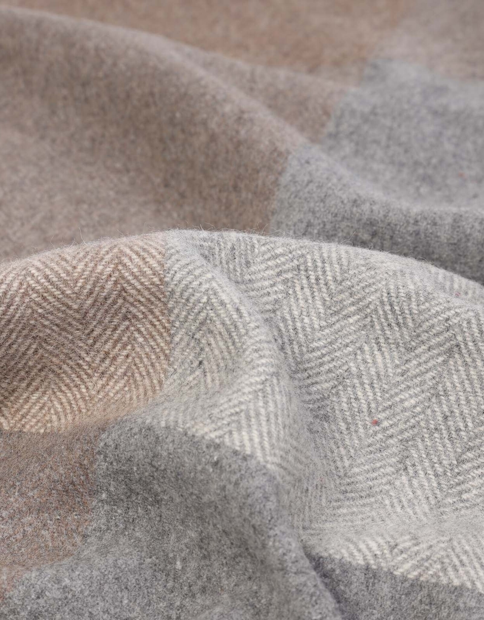 British & Irish Imports Herringbone Check Wool Blanket