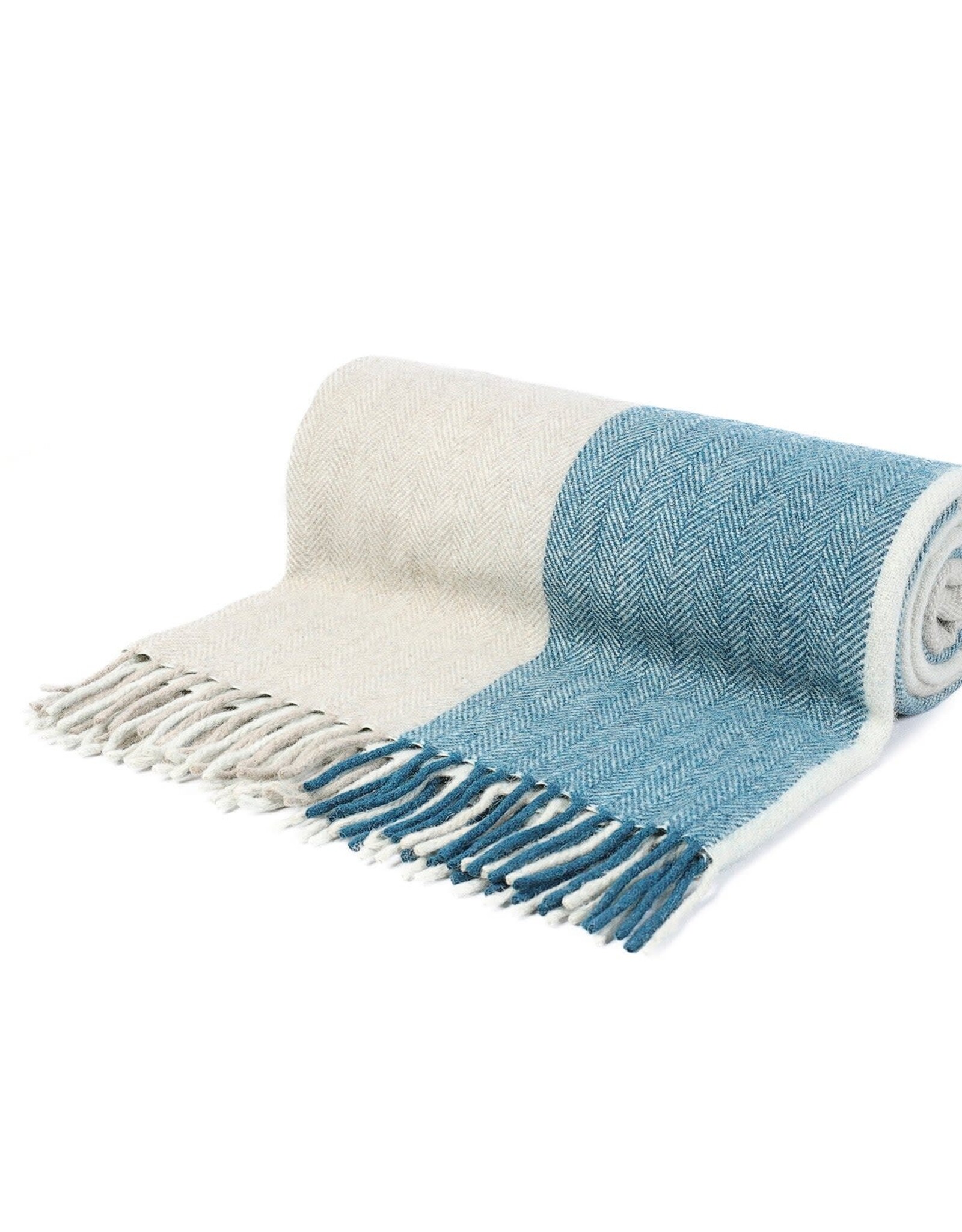 British & Irish Imports Herringbone Check Wool Blanket