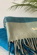 British & Irish Imports Herringbone Check Wool Blanket