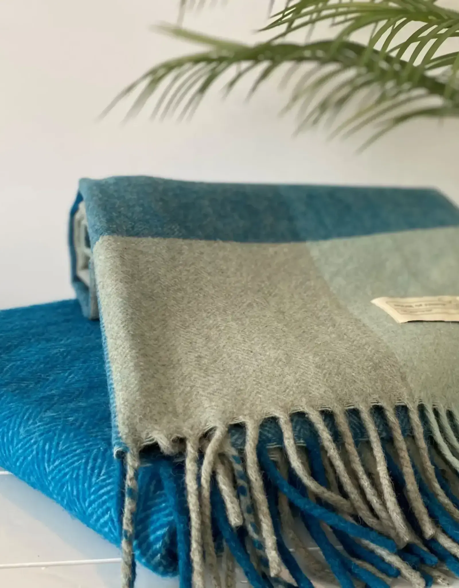 British & Irish Imports Herringbone Check Wool Blanket