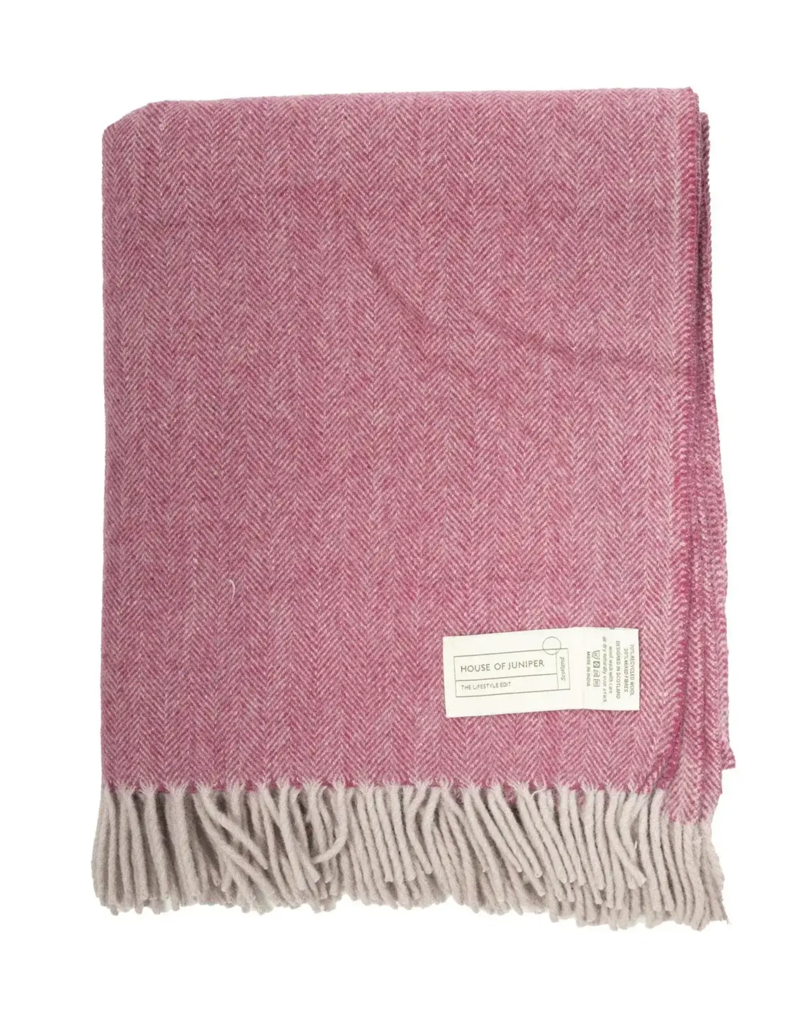 British & Irish Imports Herringbone Wool Blanket