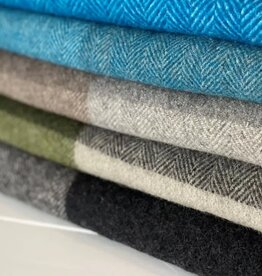 British & Irish Imports Herringbone Check Wool Blanket