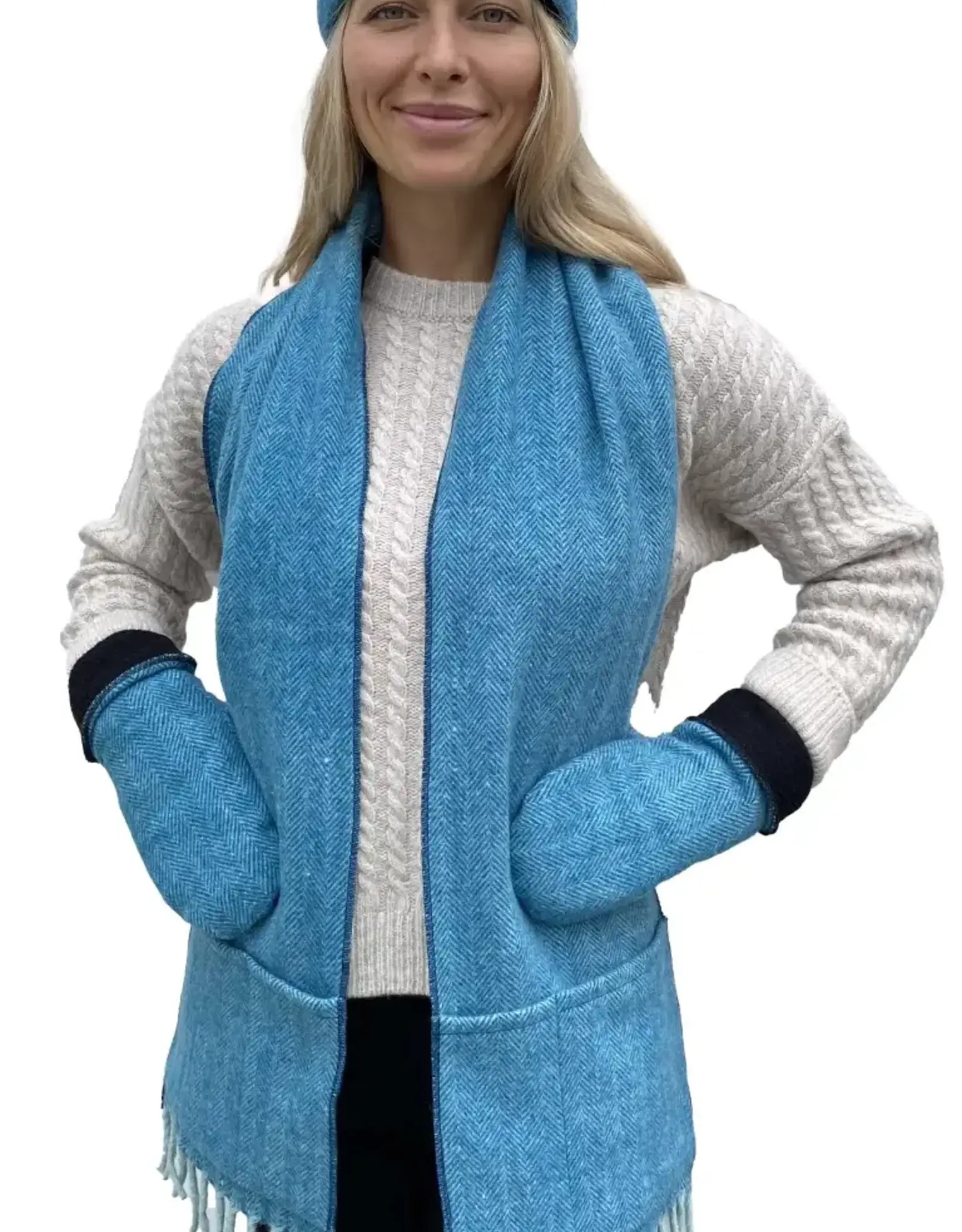 British & Irish Imports Luxe-Lined Wool 4 Pocket Scarf