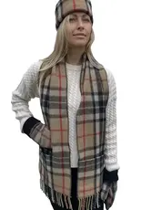 British & Irish Imports Luxe-Lined Wool 4 Pocket Scarf