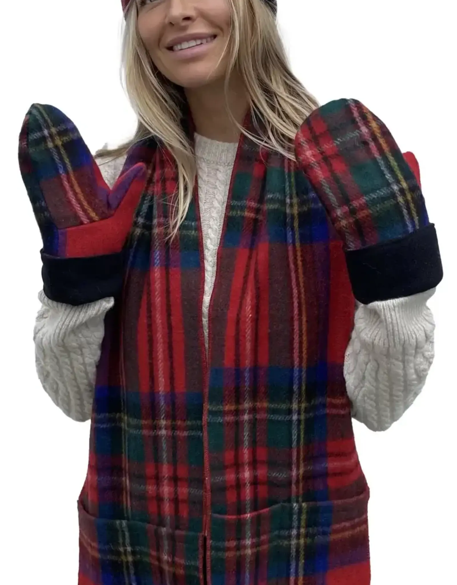 British & Irish Imports Luxe-Lined Wool 4 Pocket Scarf