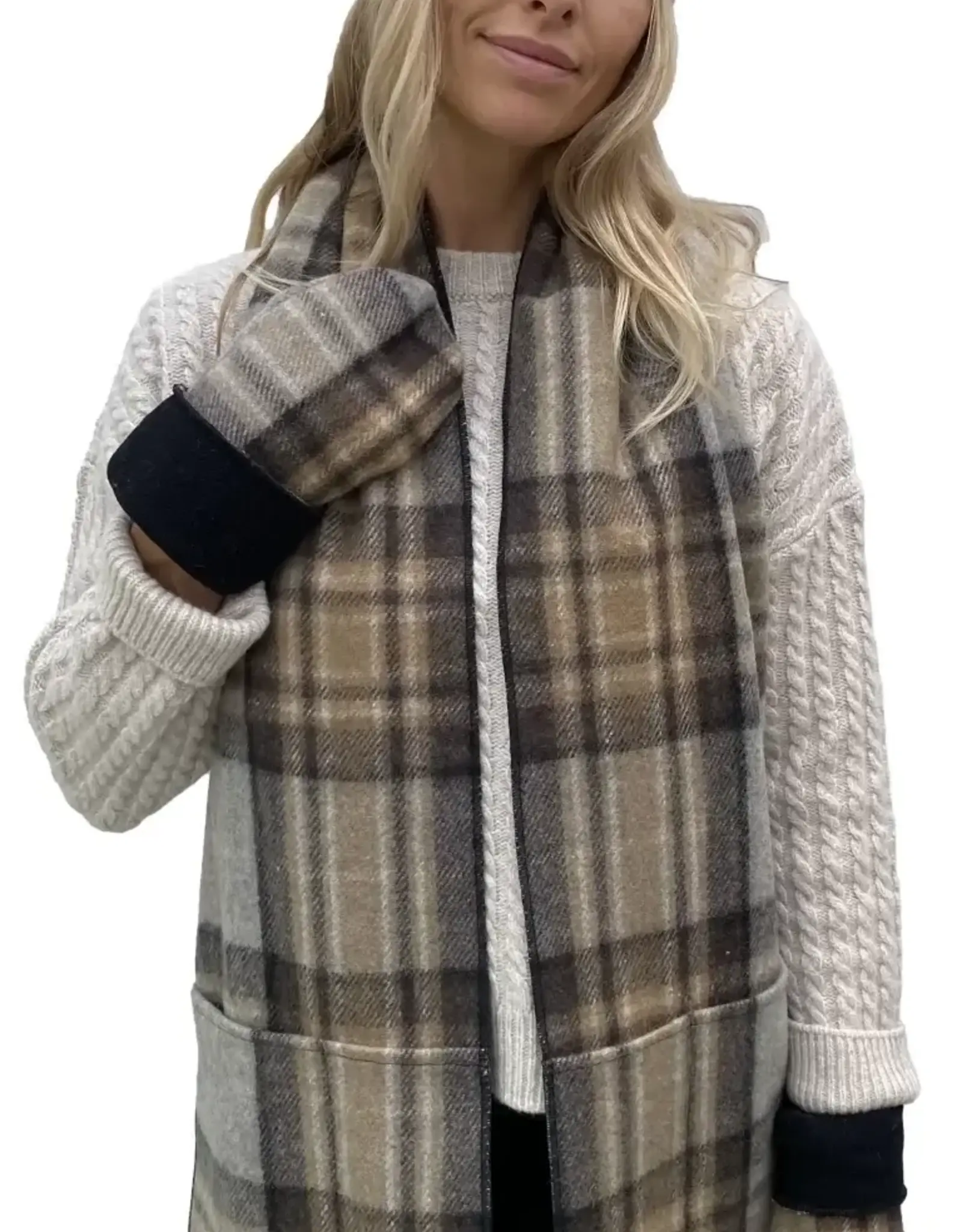 British & Irish Imports Luxe-Lined Wool 4 Pocket Scarf
