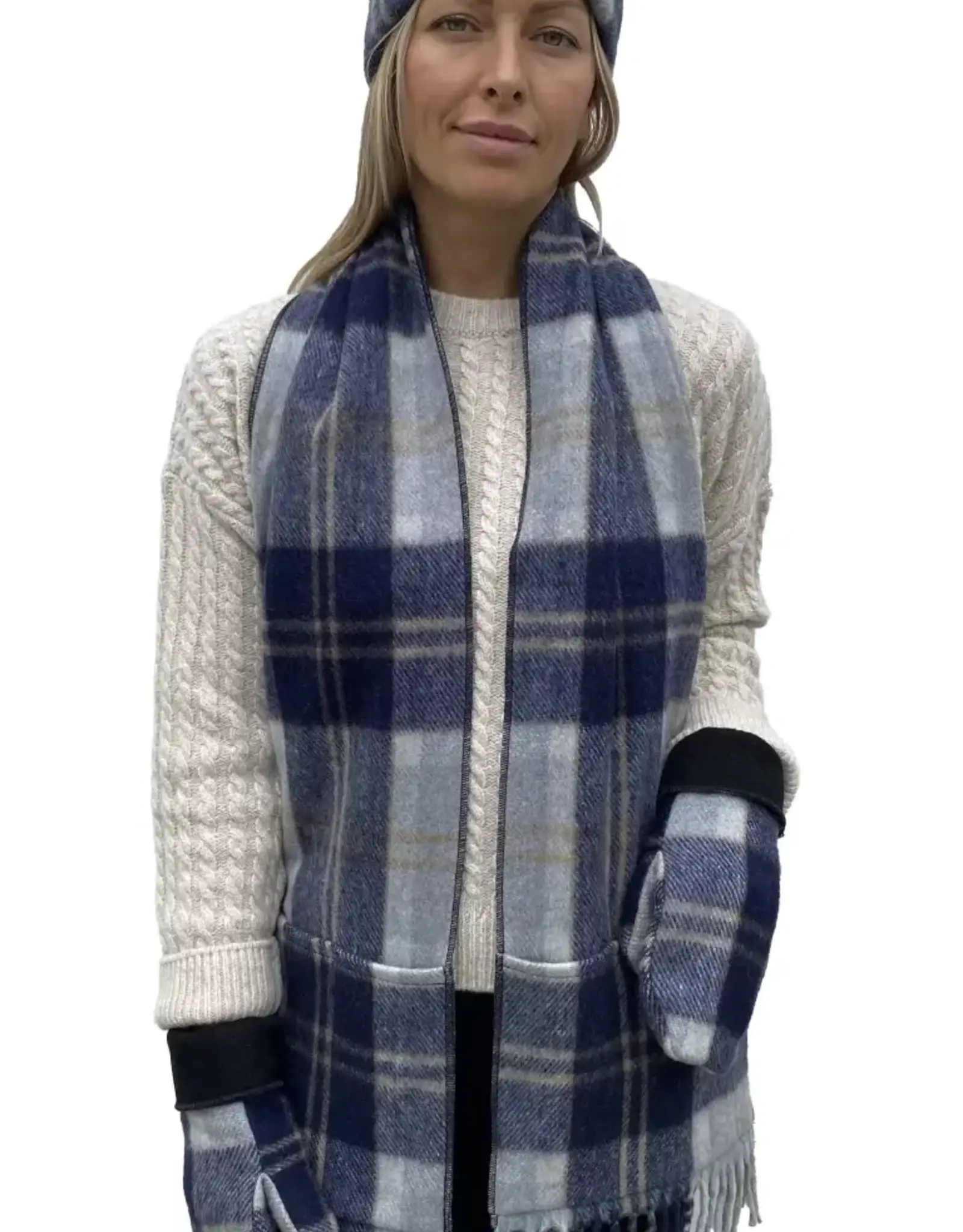 British & Irish Imports Luxe-Lined Wool 4 Pocket Scarf
