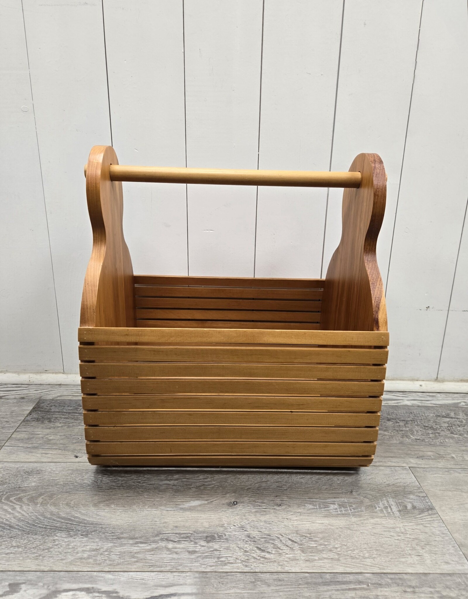 Vintage Wood Slat Basket