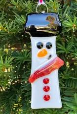 Ornament - White Snowman w/Red Scarf