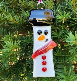 Ornament - White Snowman w/Red Scarf