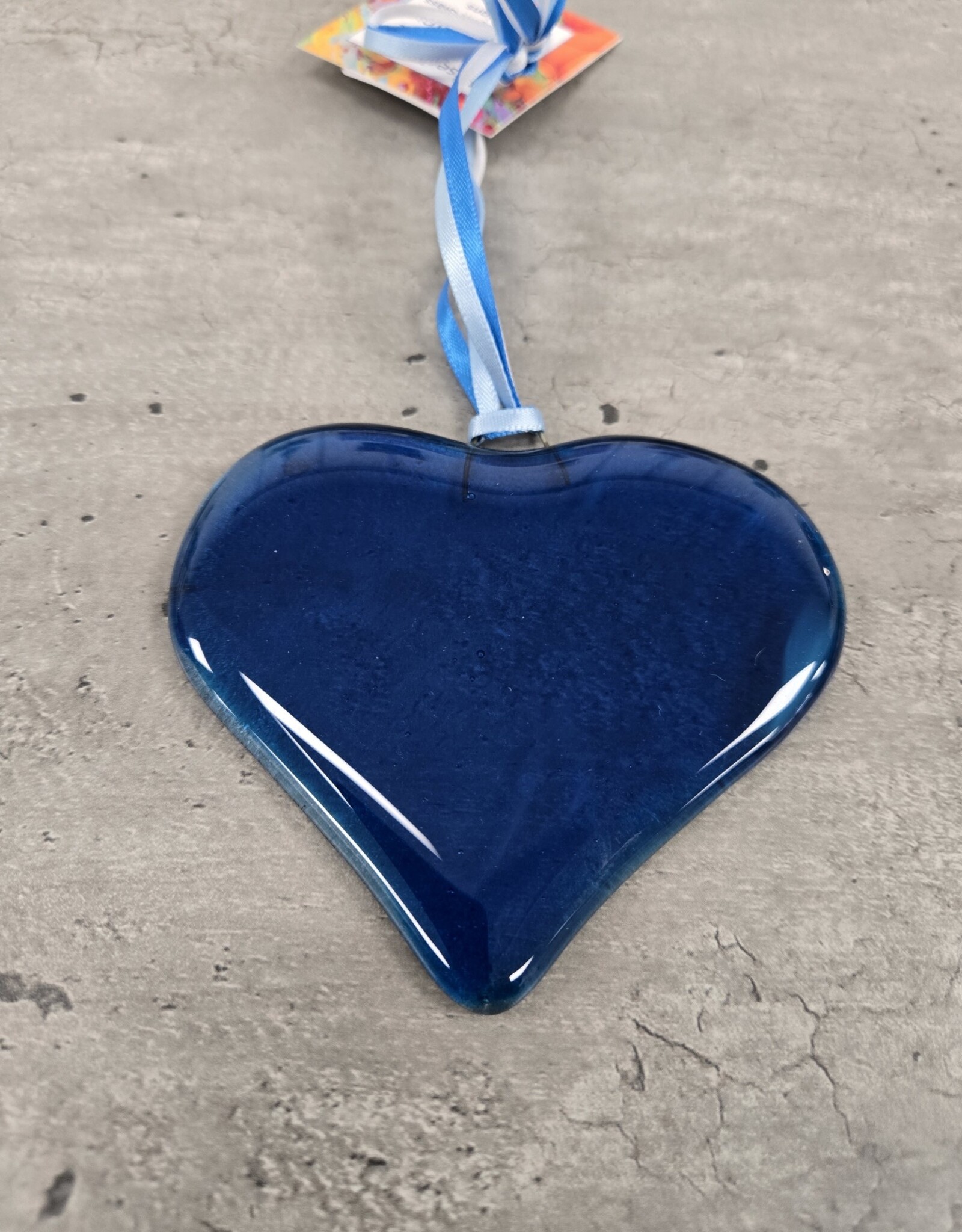 Suncatcher Heart - Blue/White Wispy