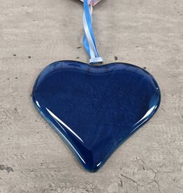 Suncatcher Heart - Blue/White Wispy