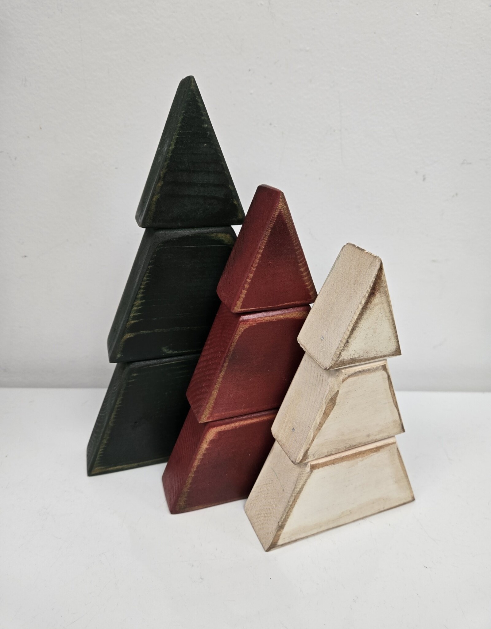 Trio Wooden Trees - green/red/white