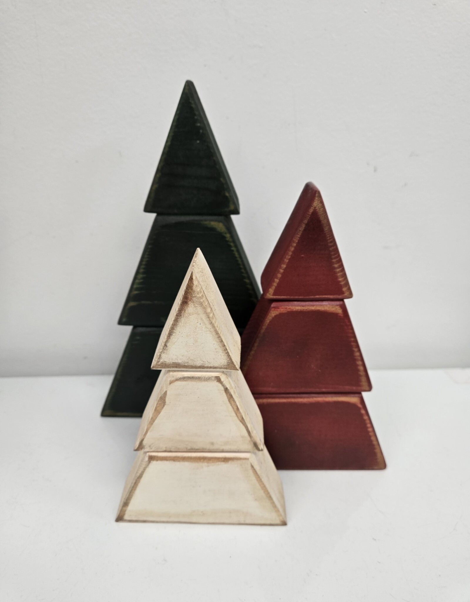 Trio Wooden Trees - green/red/white