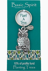Owl on Branch Global Keychain
