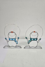 Stained Glass Happy Snowman