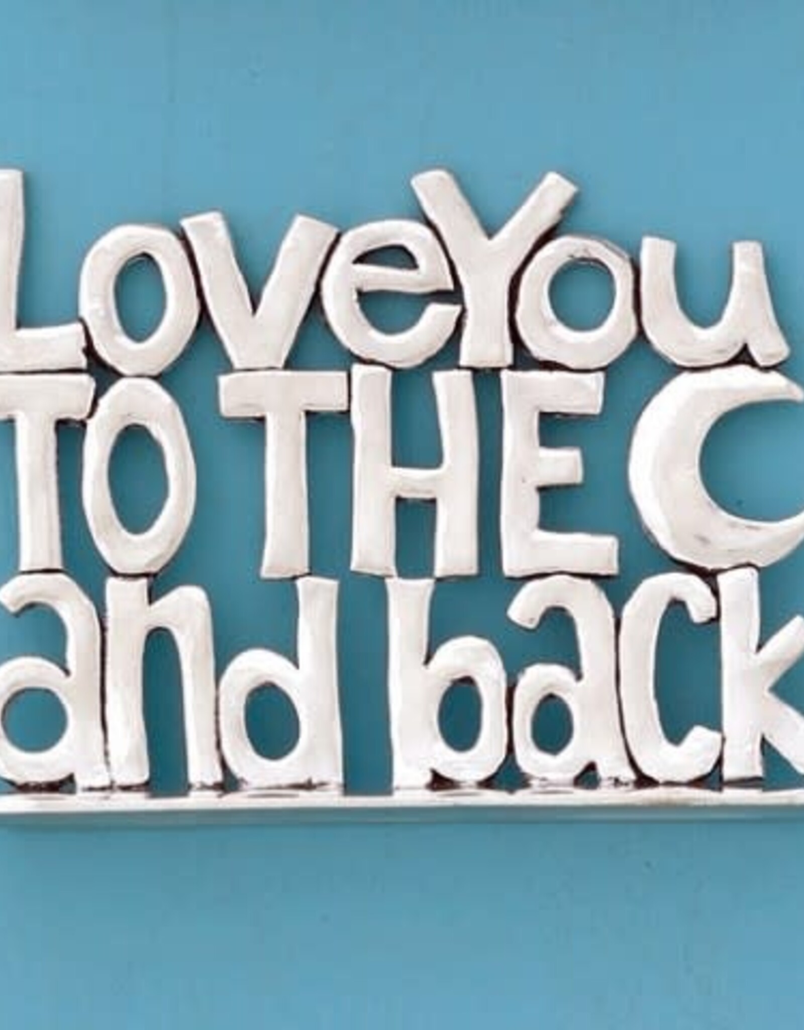 Love to Moon Standing Quote Plaque (Lg)