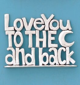 Love to Moon Standing Quote Plaque (Lg)