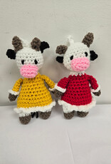 Crocheted XSmall Cow in Dress
