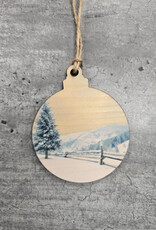 Wood Ornament OR-14 Snowy Scene