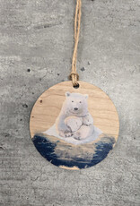 Wood Ornament #c1678 - Polar Bears
