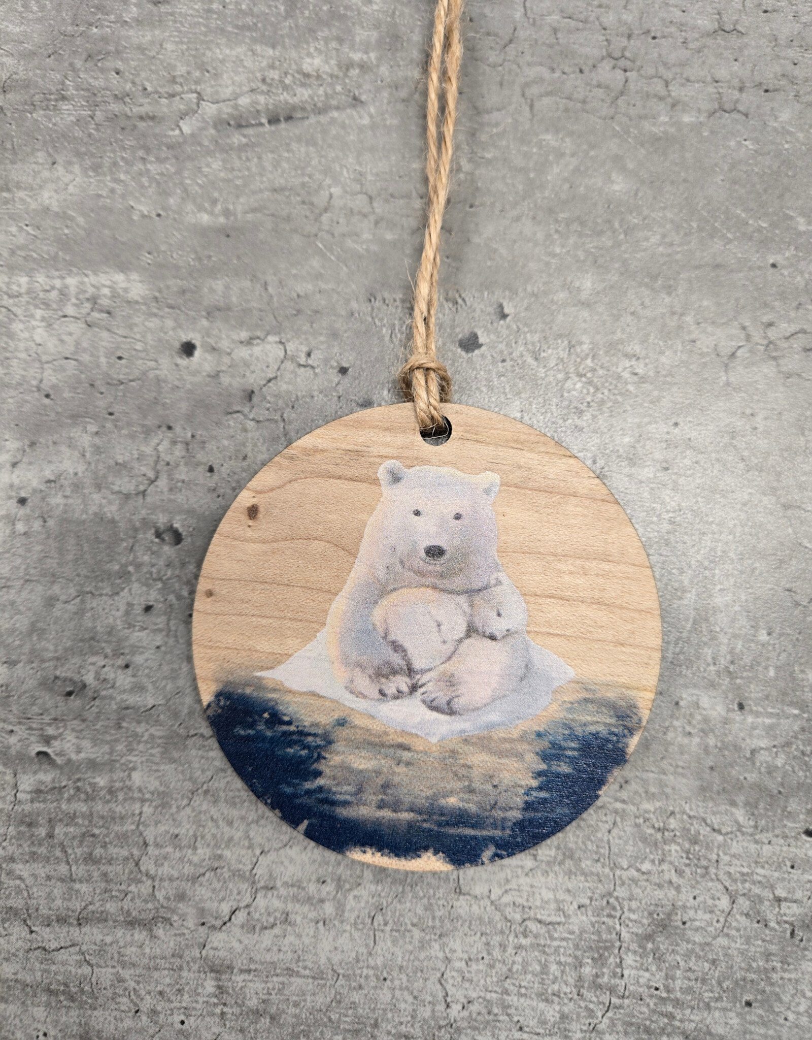 Wood Ornament #c1678 - Polar Bears
