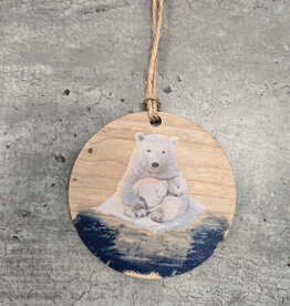 Wood Ornament #c1678 - Polar Bears