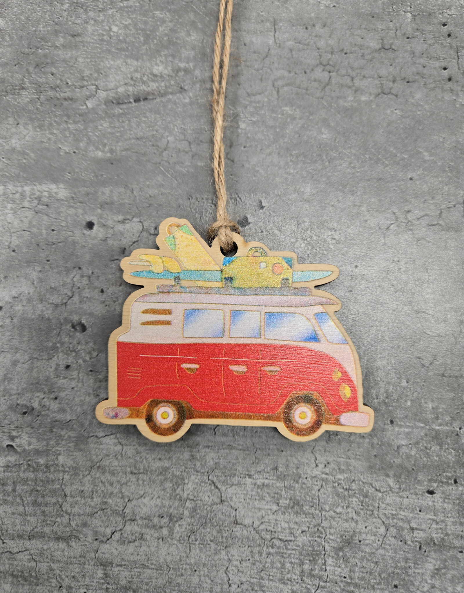 Wood Ornament #c1490 - VW Red