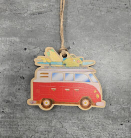 Wood Ornament #c1490 - VW Red