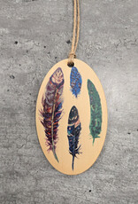 Wood Ornament #c101 - Feathers