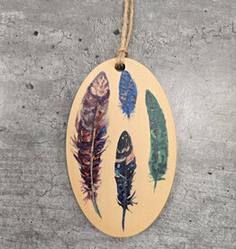 Wood Ornament #c101 - Feathers