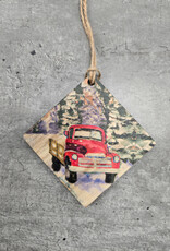 Wood Ornament OR-4 Red Truck