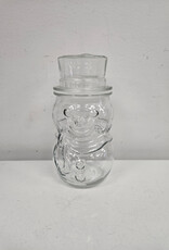 Vintage Glass Snowman Jar