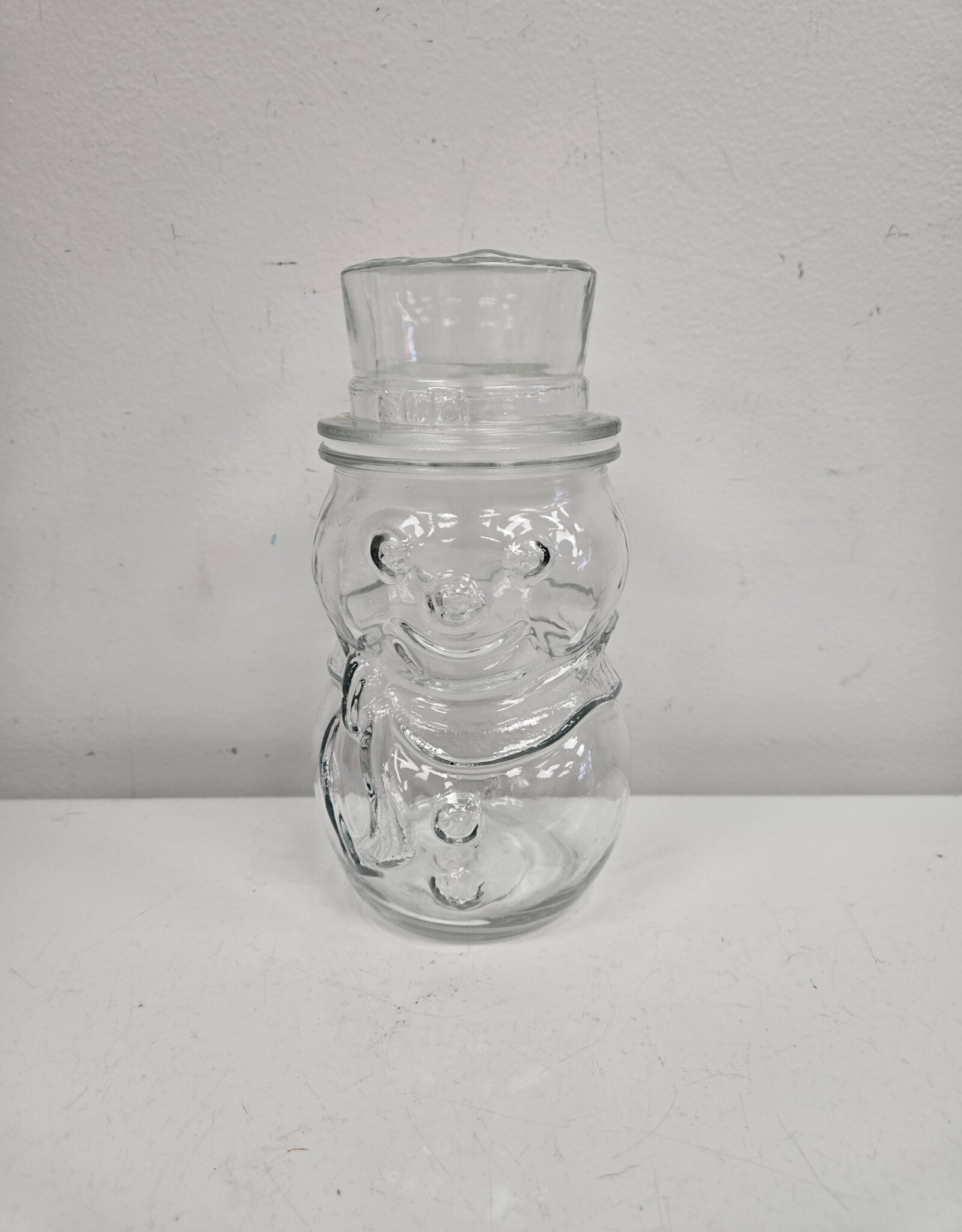 Vintage Glass Snowman Jar