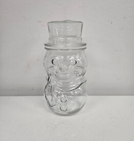 Vintage Glass Snowman Jar