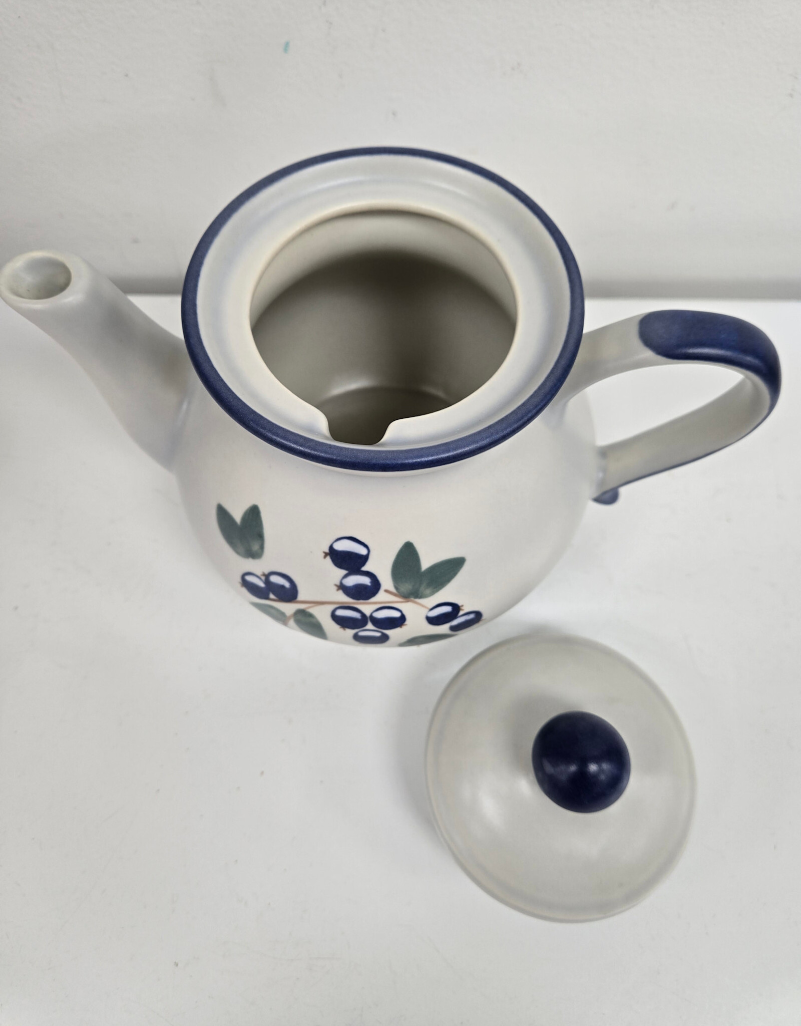Vintage Laurentian Pottery Blueberry Teapot - Canada