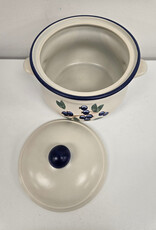 Laurentian Pottery Blueberry 8 x 6 Casserole Dish w/lid - Canada
