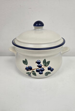 Laurentian Pottery Blueberry 8 x 6 Casserole Dish w/lid - Canada