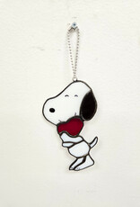 Stained Glass Snoopy w/Heart