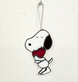 Stained Glass Snoopy w/Heart