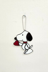 Stained Glass Snoopy w/Heart
