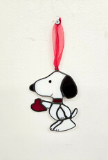 Stained Glass Snoopy w/Heart