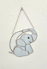 Stained Glass Elephant - grey