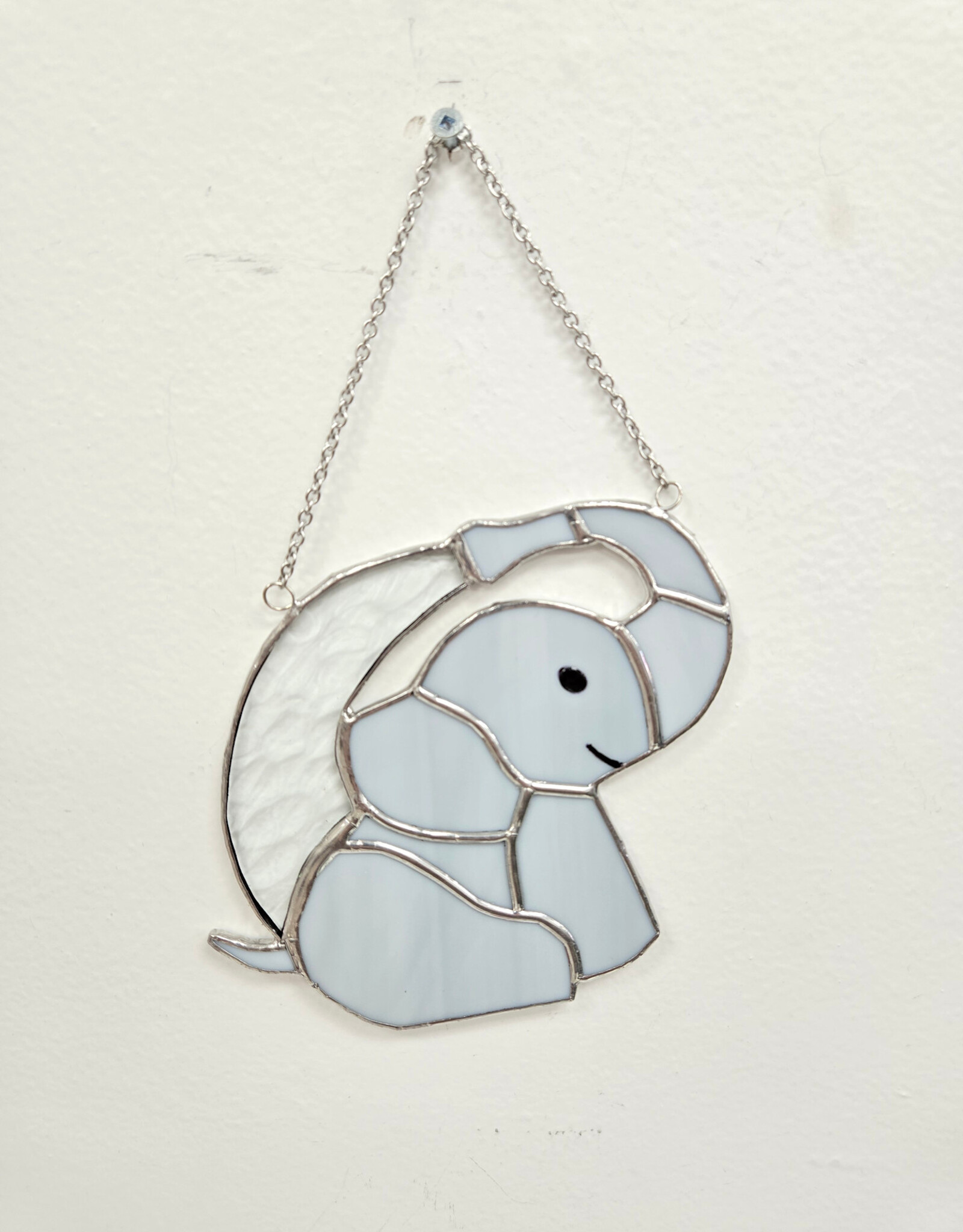 Stained Glass Elephant - grey