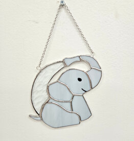 Stained Glass Elephant - grey