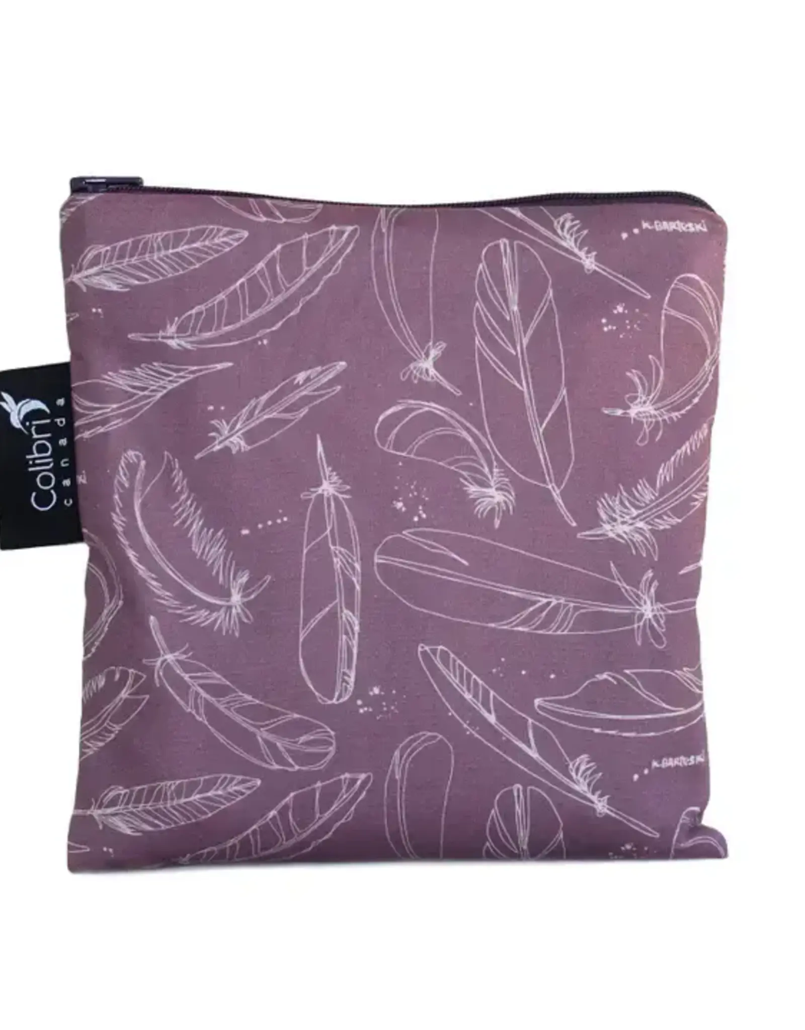 Large Reusable Snack Bag - Feather