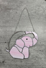 Stained Glass Elephant - pink