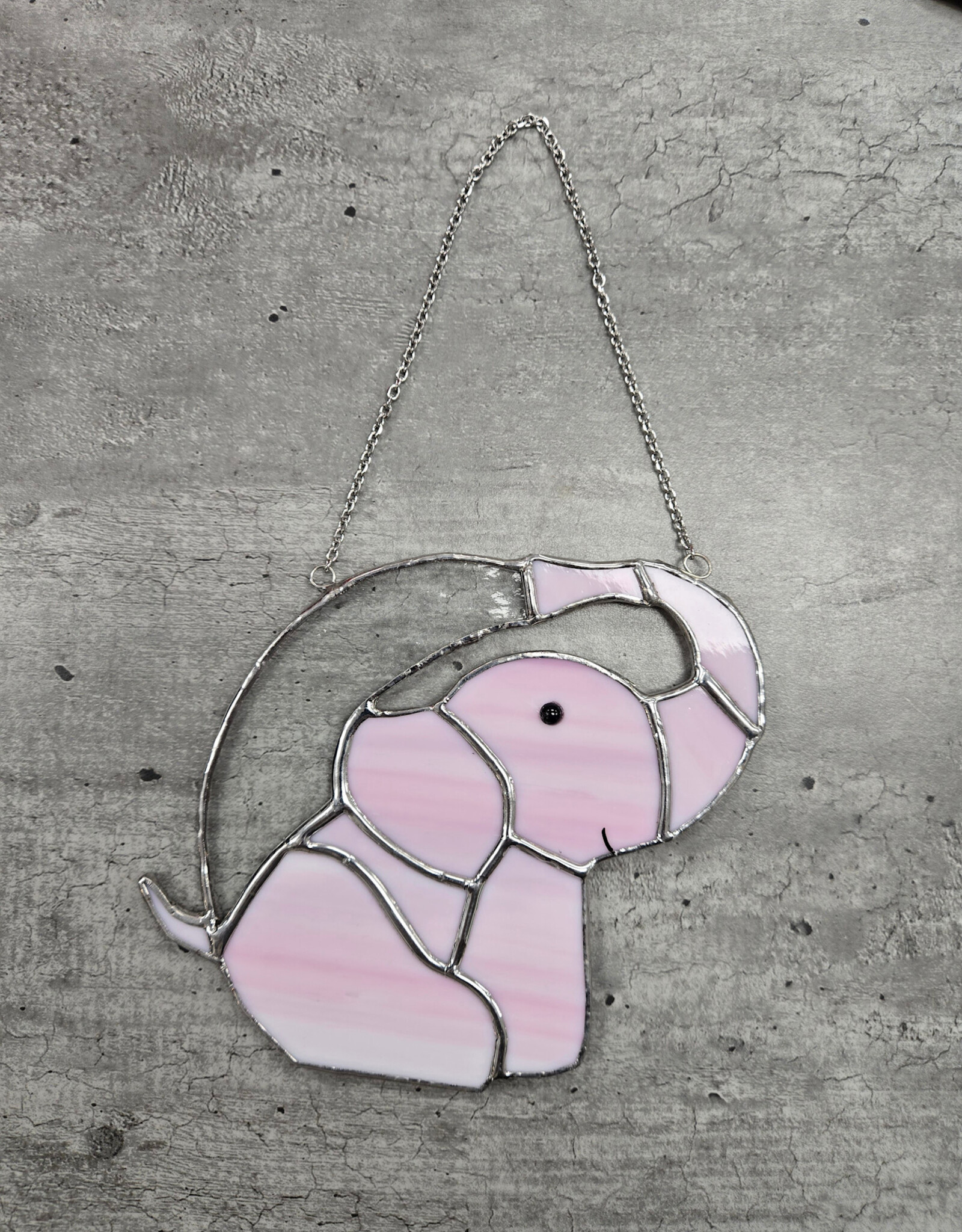 Stained Glass Elephant - pink